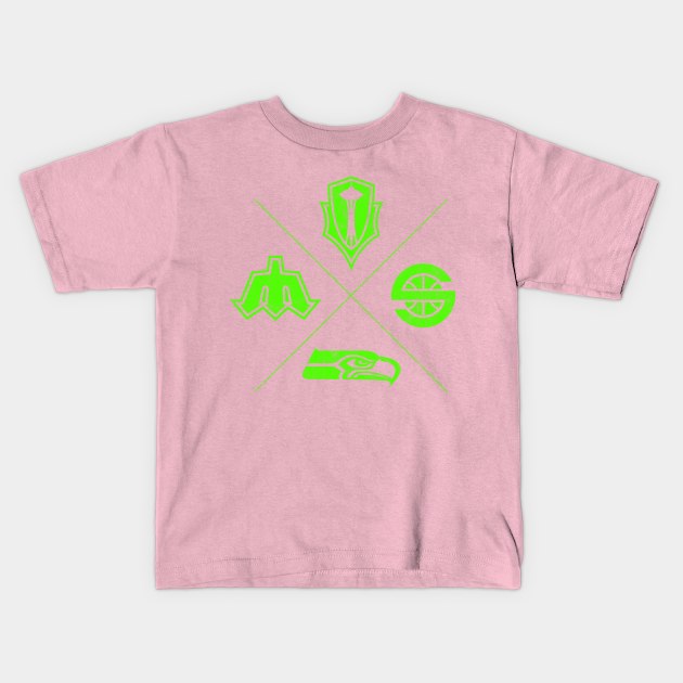 My SEA Team - Fab 4 Green (RETRO) Kids T-Shirt by gabradoodle